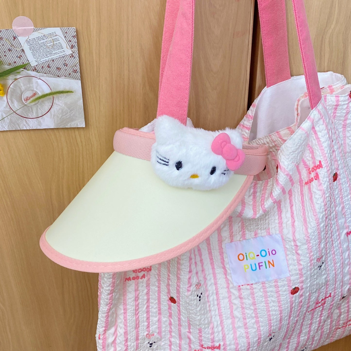 Cartoon cat anti large brim hat