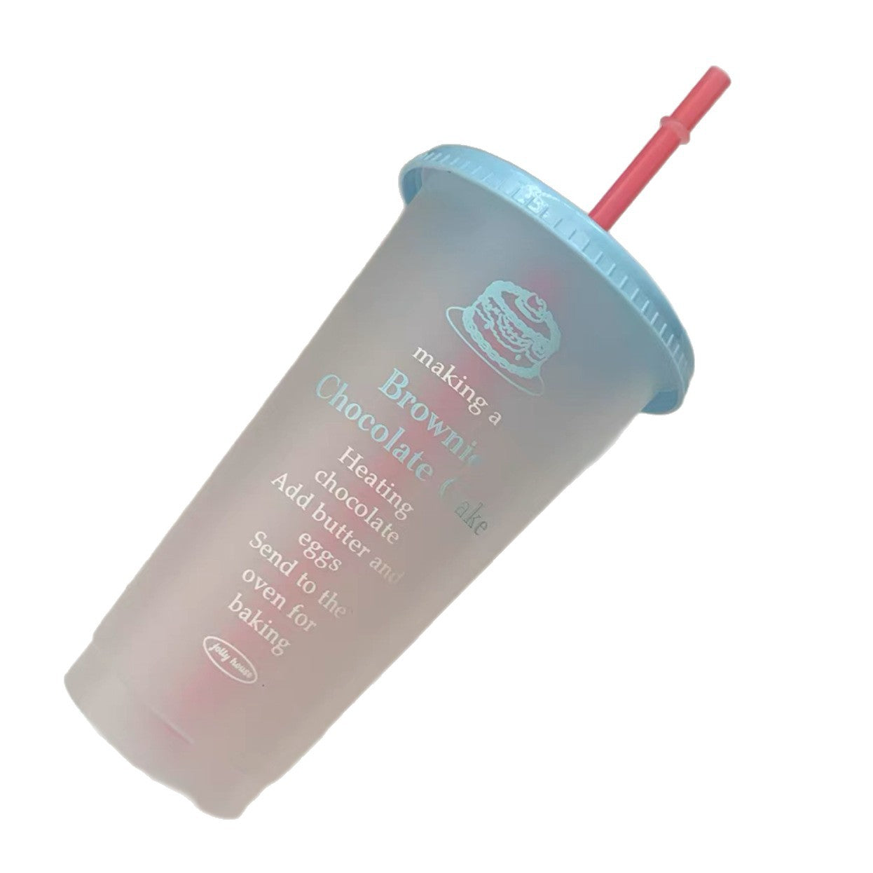 Plastic straw cup