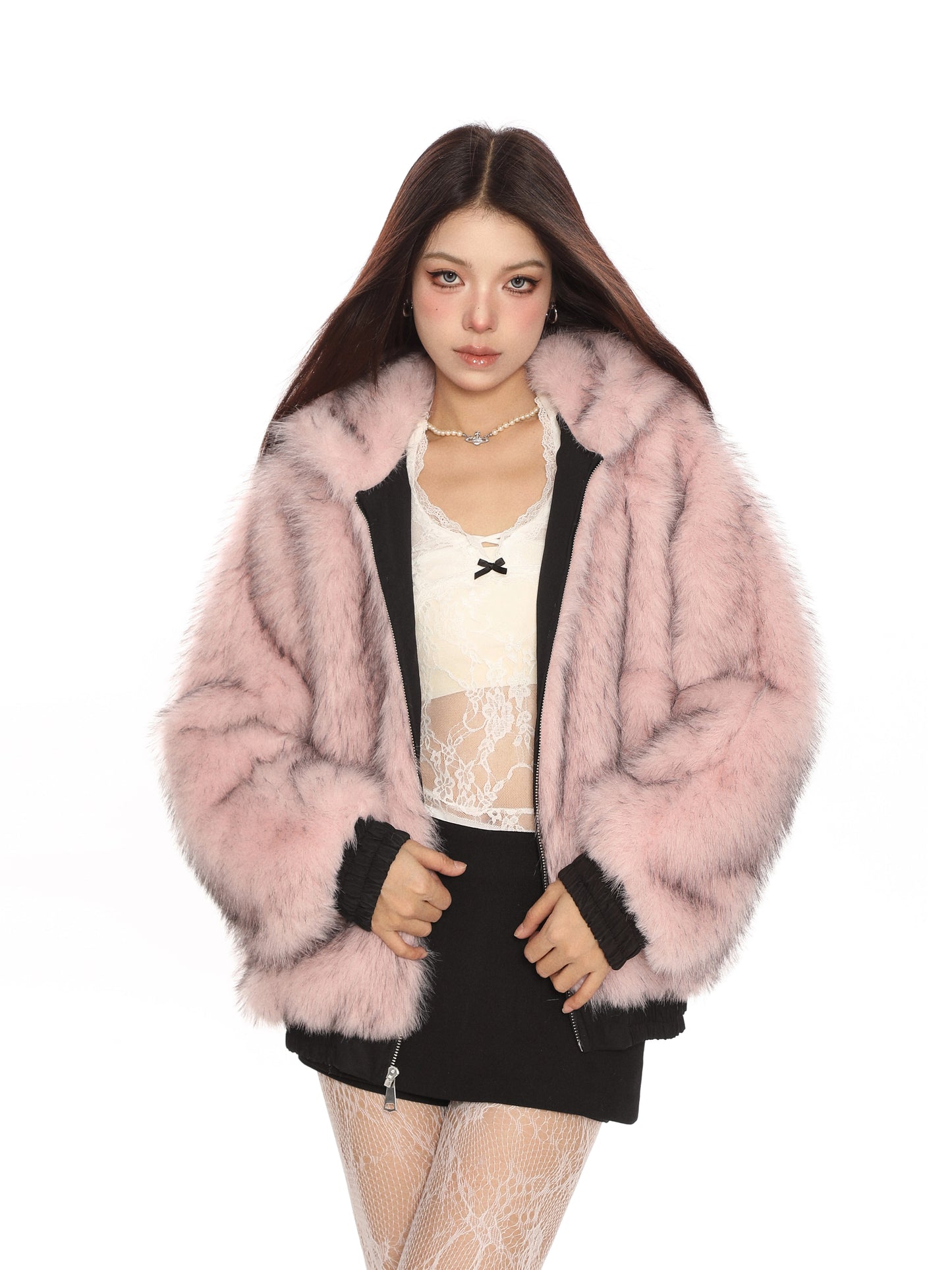 faux fur double-sided cotton coat