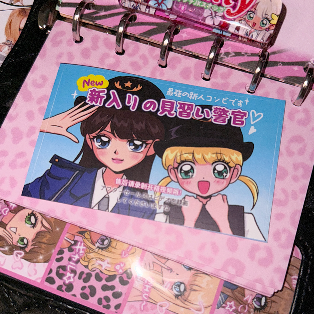 Cute girl sealing sticker