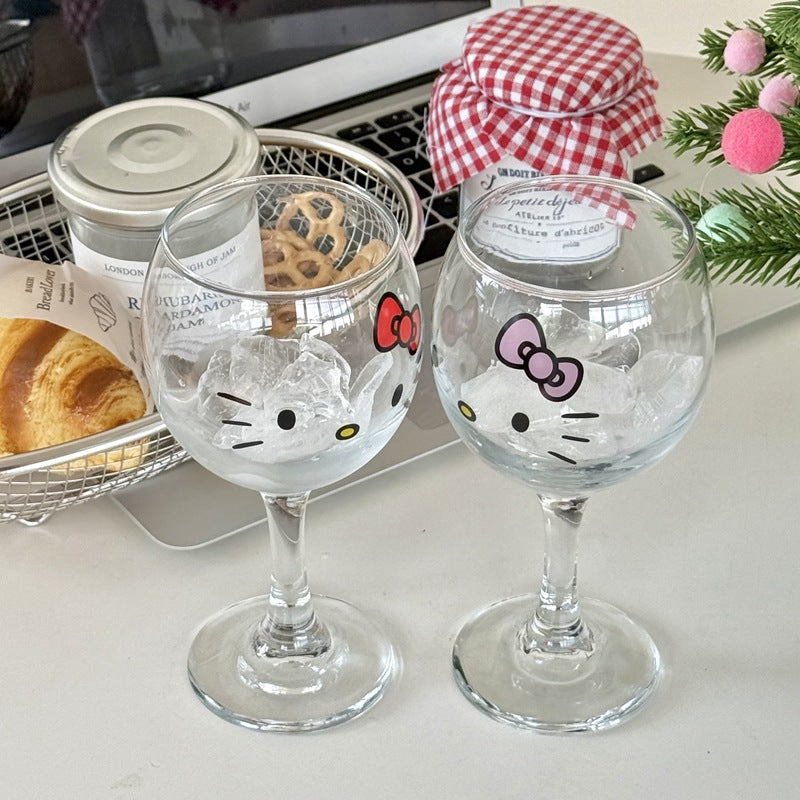 Hello Kitty red wine glass