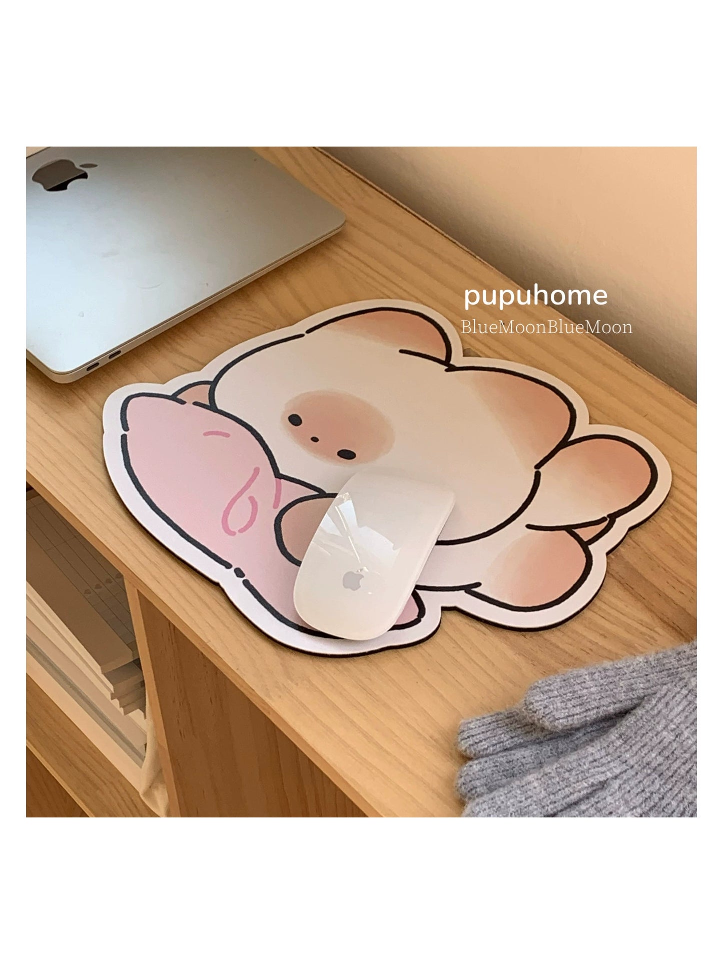 Mantou Cat Pupu Leather Mouse Pad