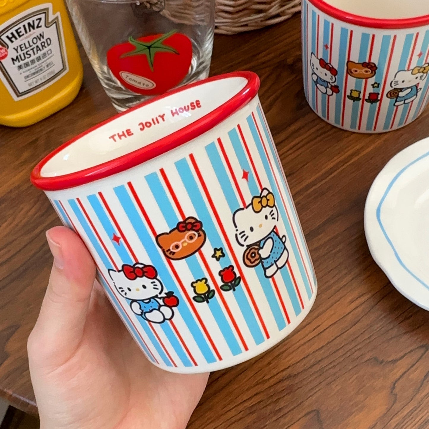 Striped Hello Kitty Ceramic Mug Gift Box
