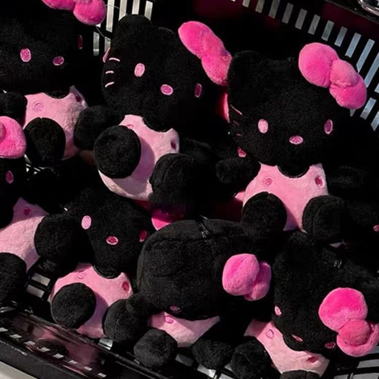 Black skin cat plush pendant