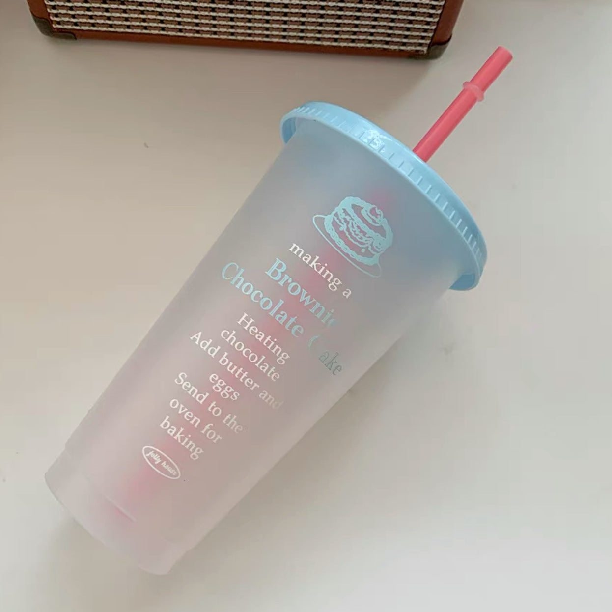Plastic straw cup