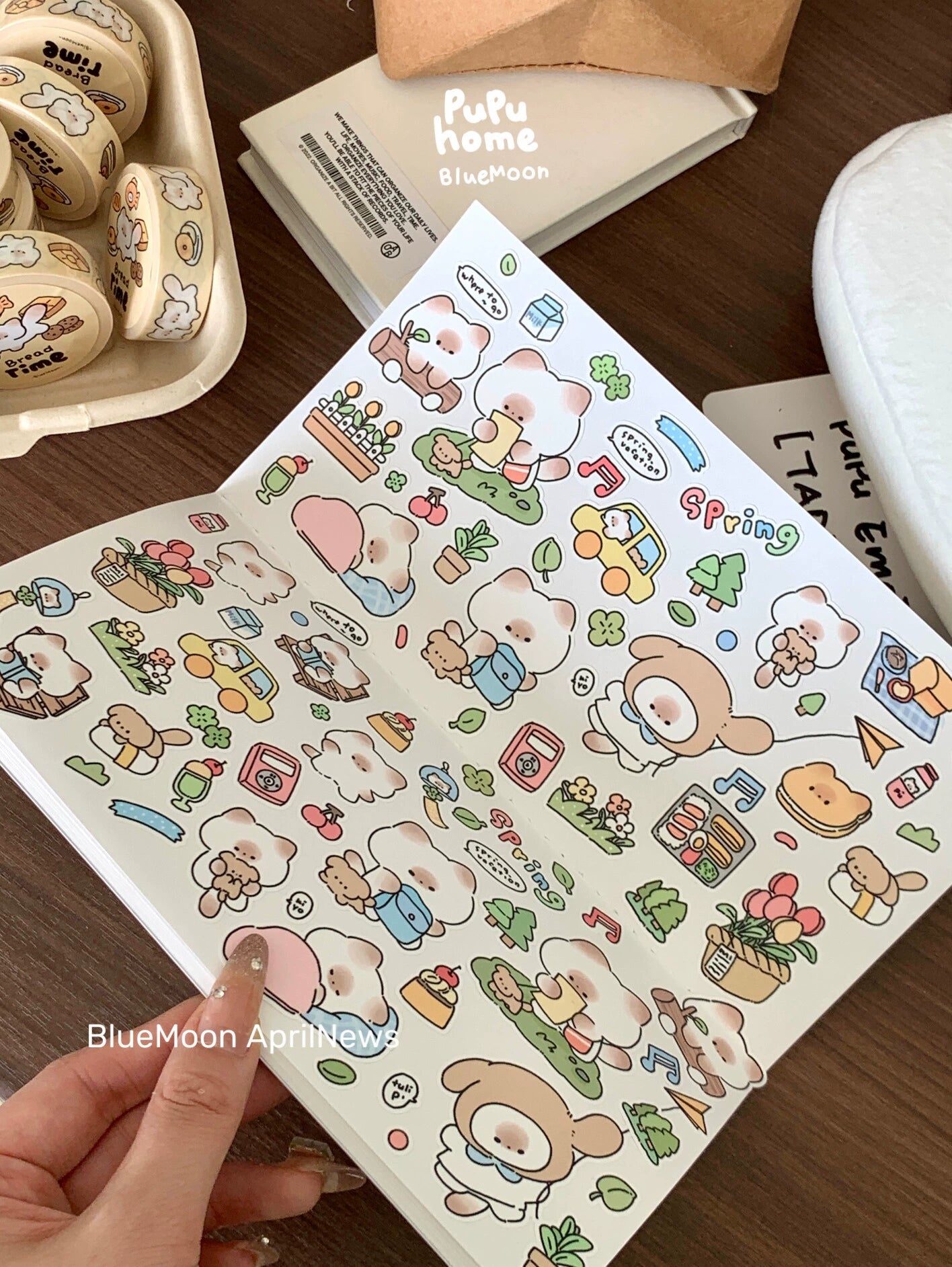 【 BlueMoon Puputime Series 】 Kitten Pupu Spring Outing/Bakery Stickers