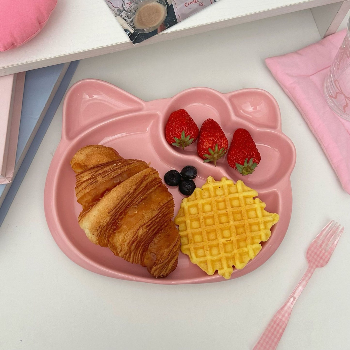 Pink Hello Kitty Divided Plate