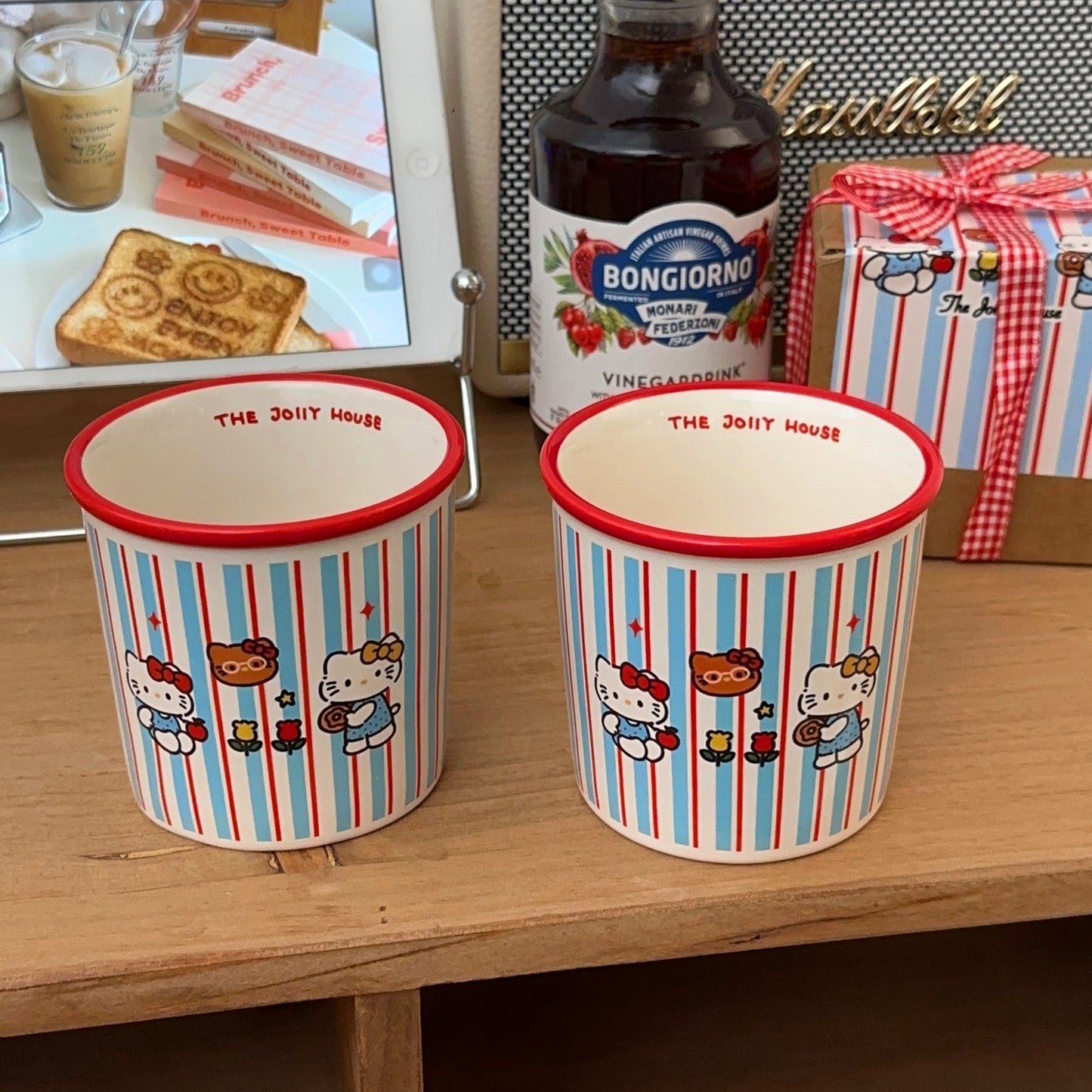 Striped Hello Kitty Ceramic Mug Gift Box