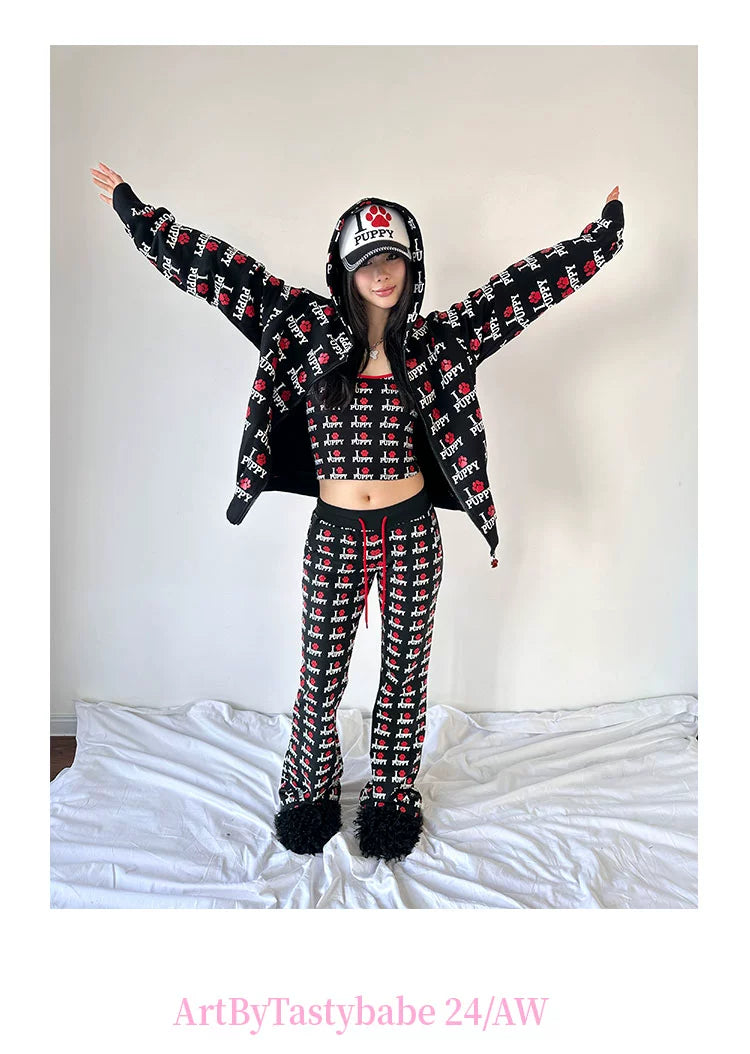 I Love Puppies All-Over Print Hoodie