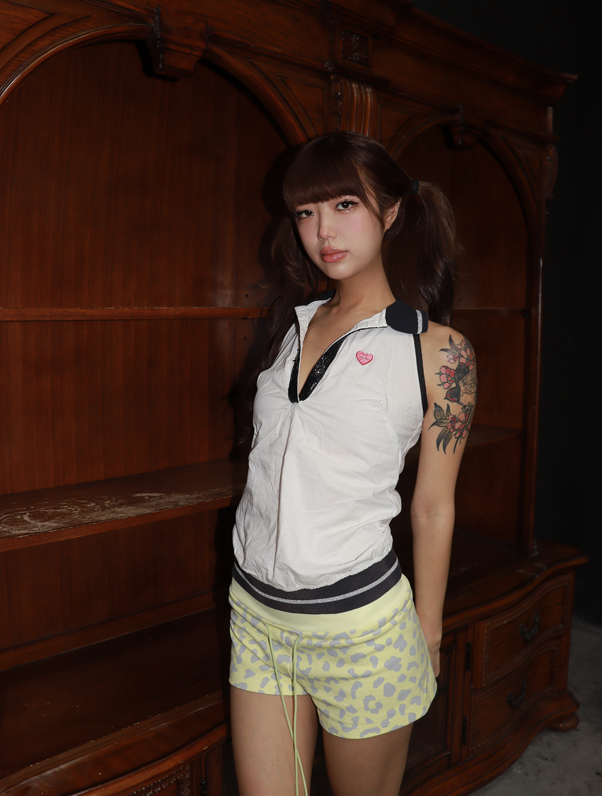 Milk yellow leopard print shorts