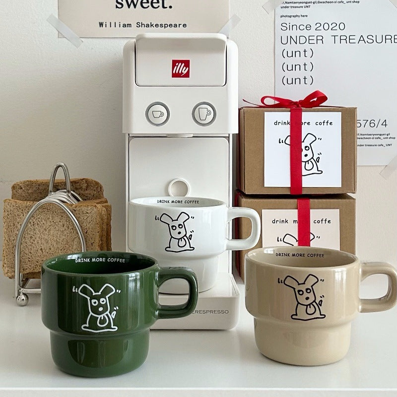 Cute cartoon dog mug gift box set