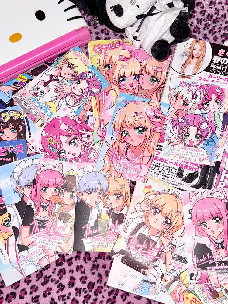 Cute girl sealing sticker