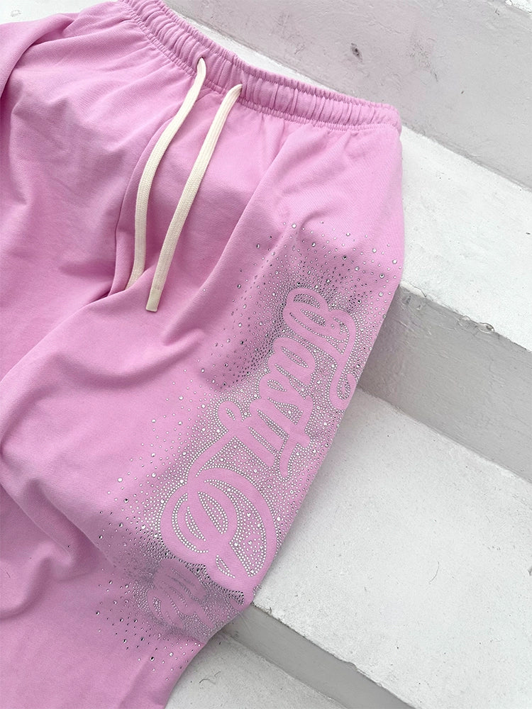 Pink Rhinestone Sweatpants