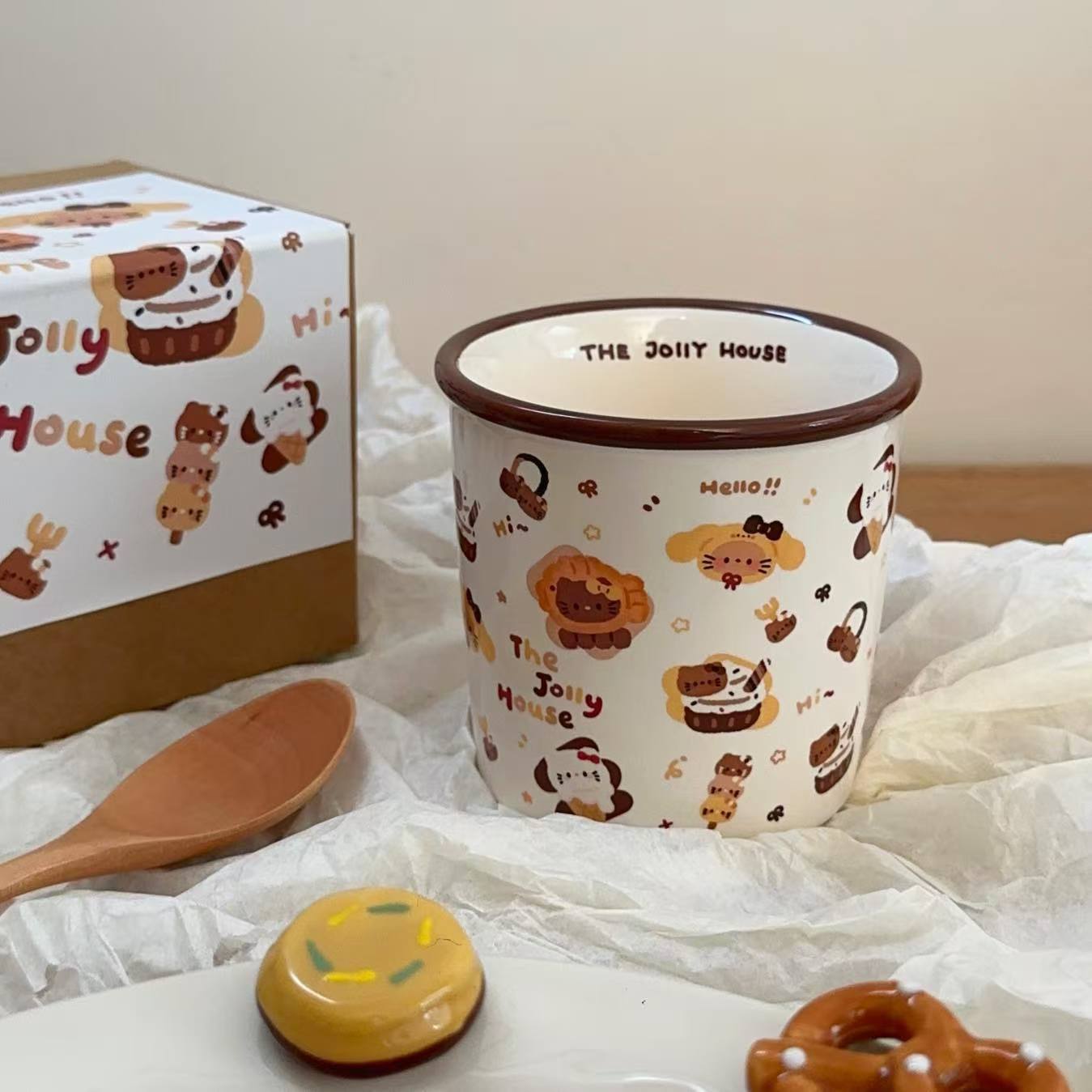 Striped Hello Kitty Ceramic Mug Gift Box