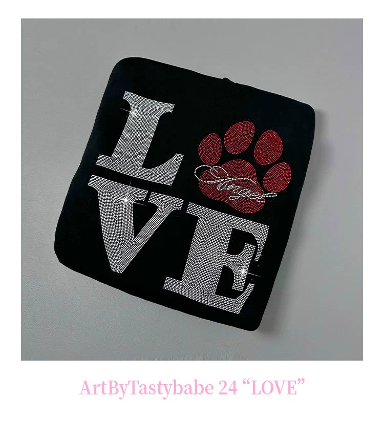 LOVE Rhinestone Black Hoodie