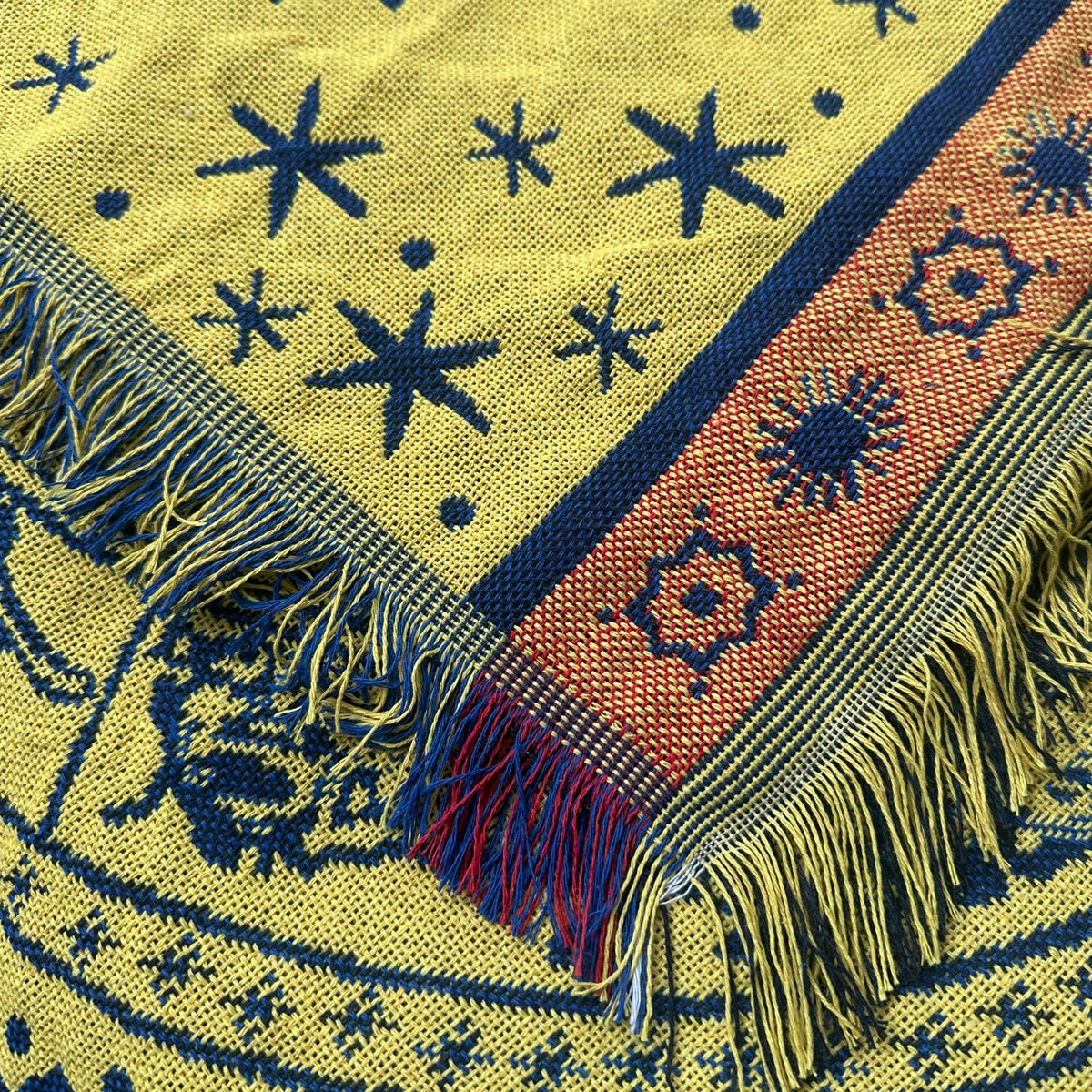 Yellow constellation card tablecloth ceremonial tassel