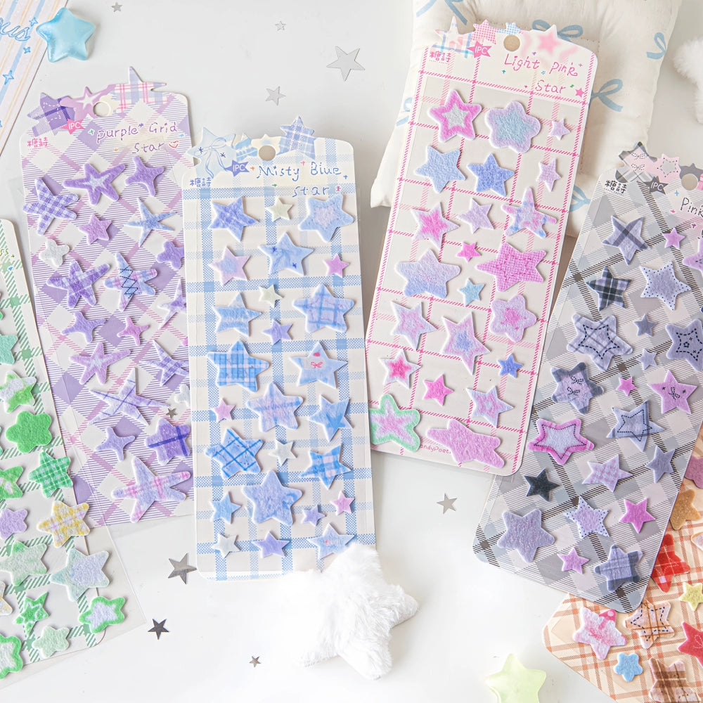 Star shaped three-dimensional felt decorative sticker