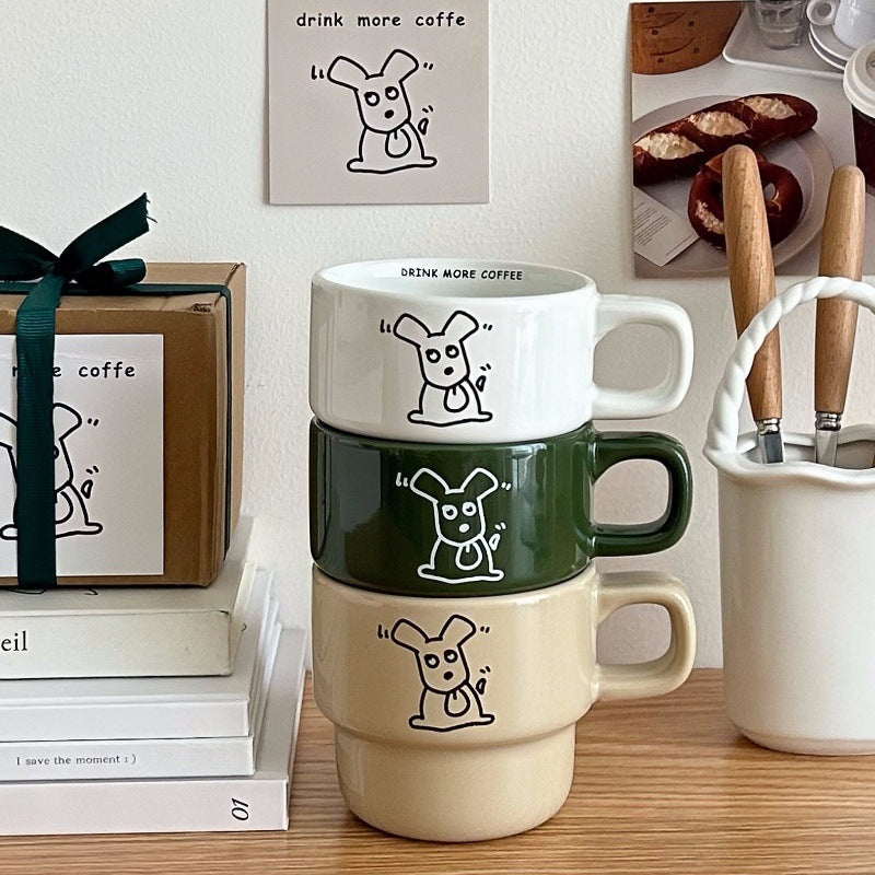 Cute cartoon dog mug gift box set