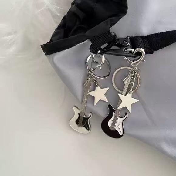 Electric Guitar Star Bass Bag Charm
