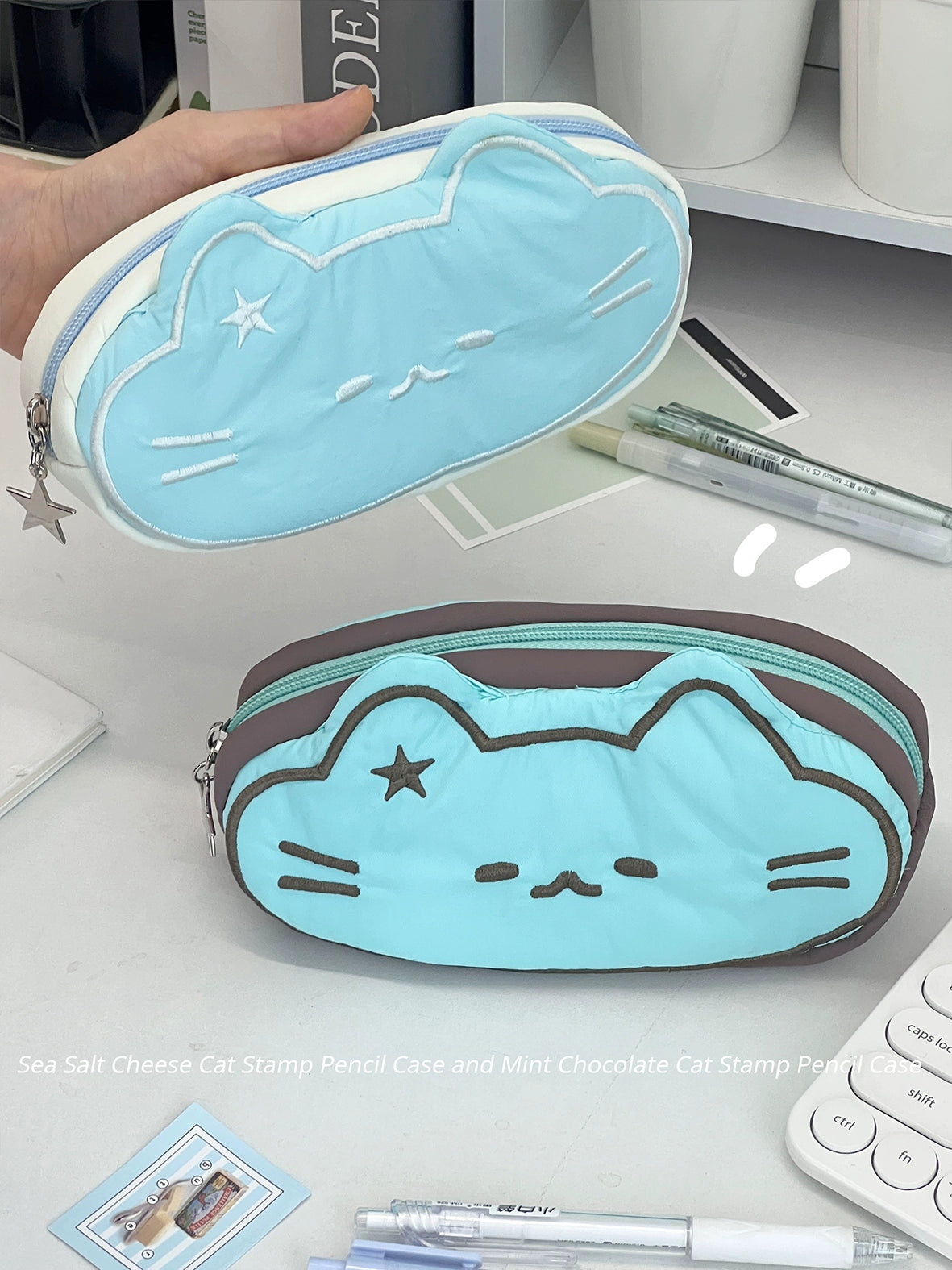 Mint Star Cat Pen Case