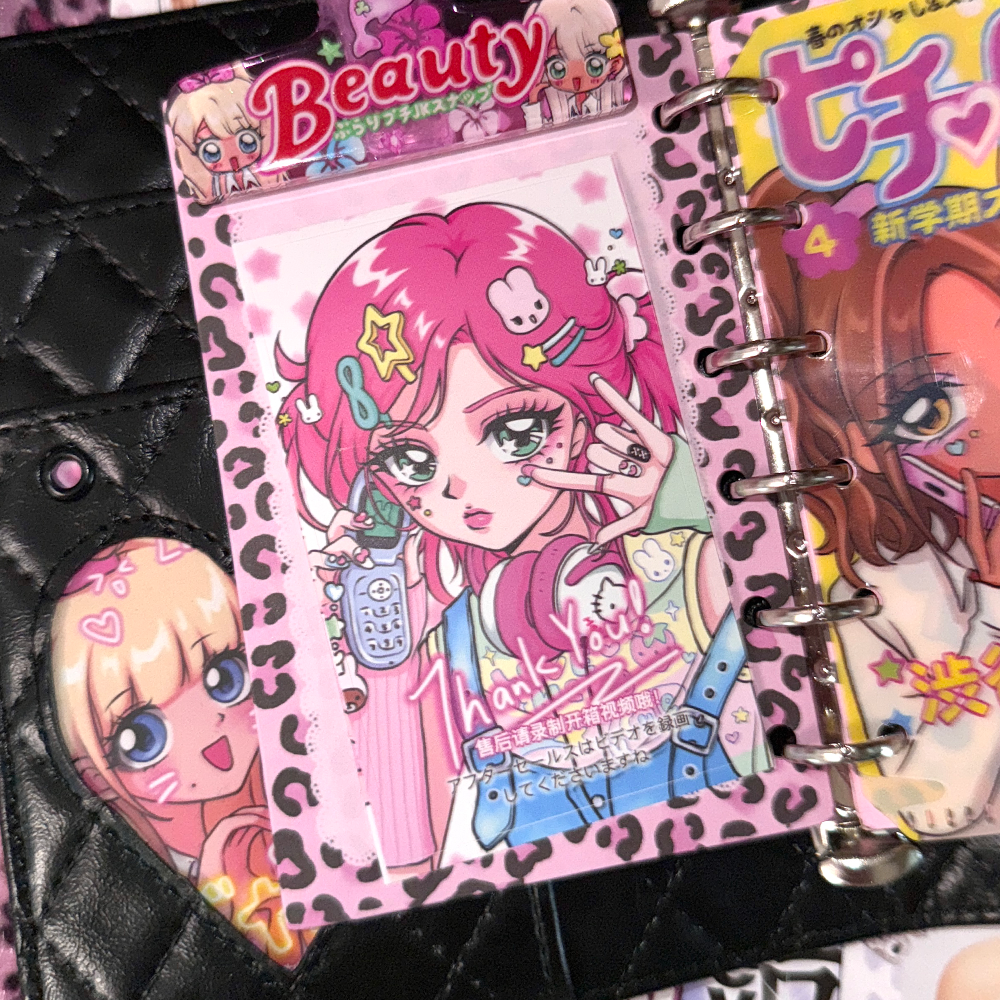 Cute girl sealing sticker