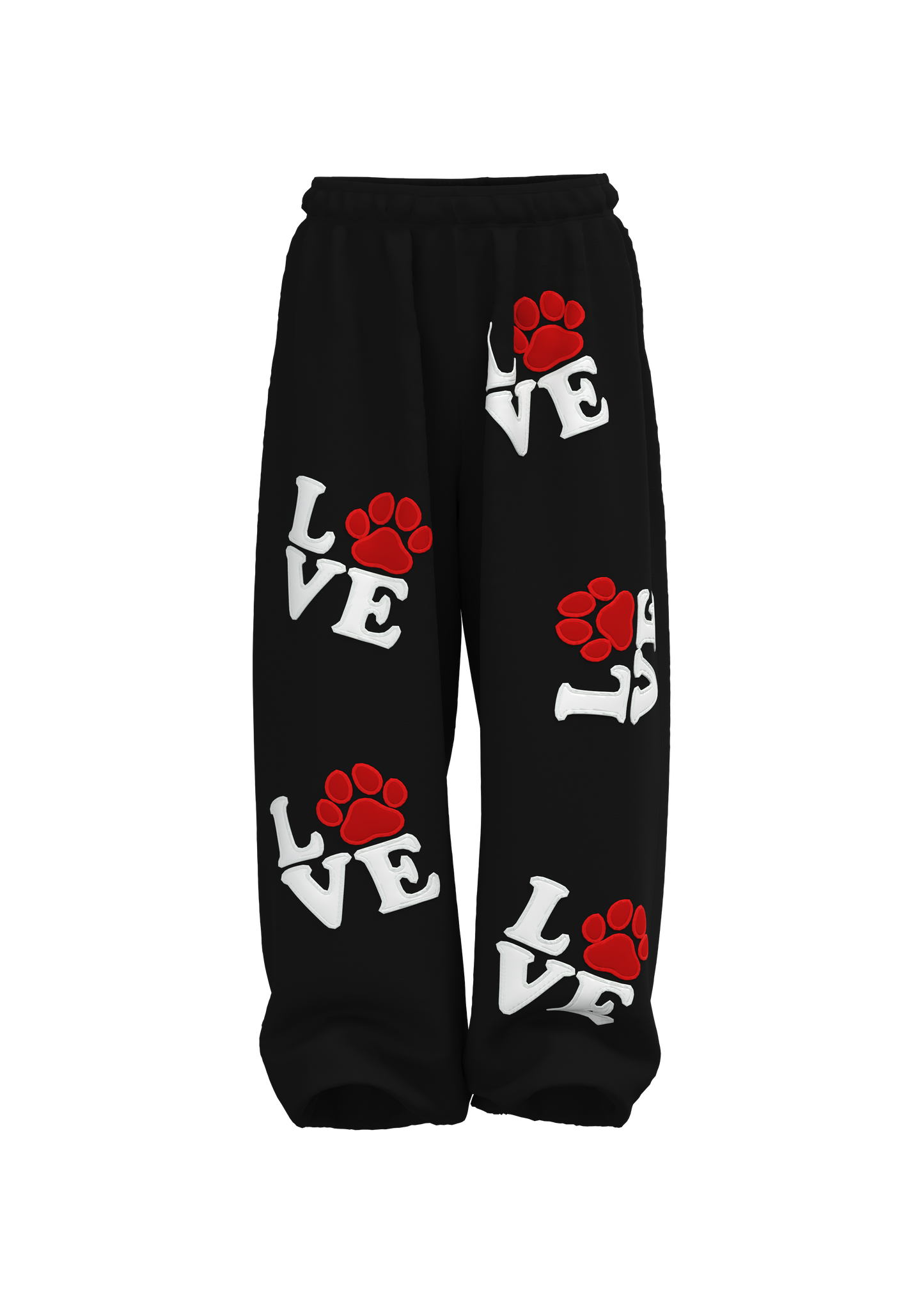 LOVE Patch Embroidered Fleece Hooded Sweater Set