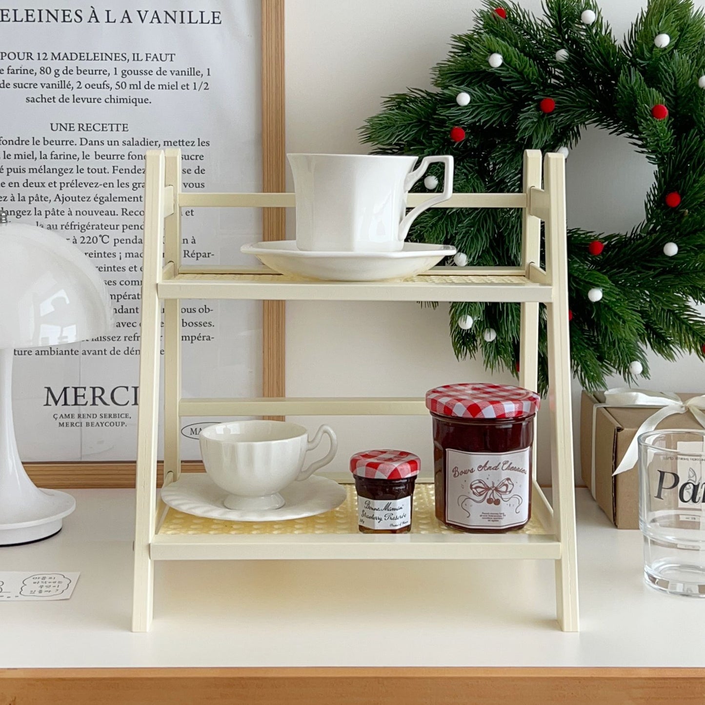 Cream rattan Shelving unit