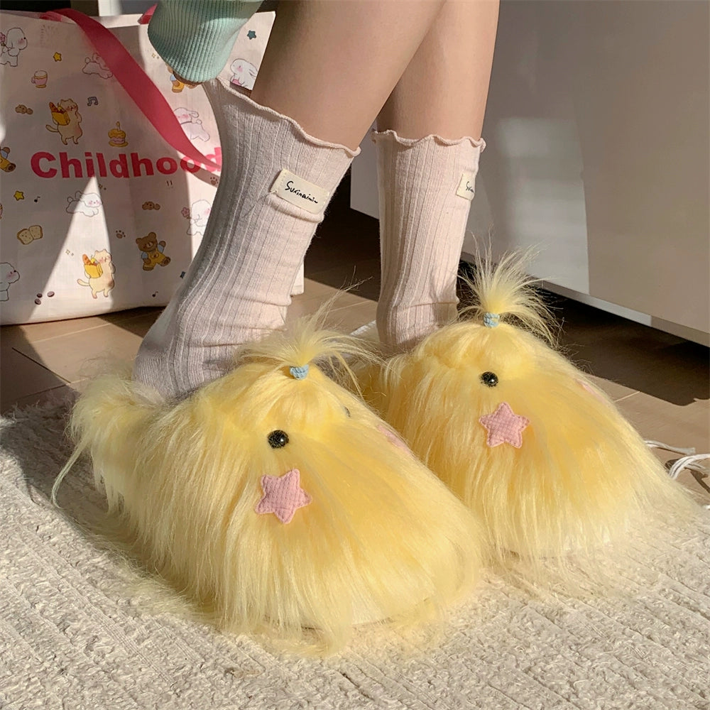 Long haired dog cotton slippers