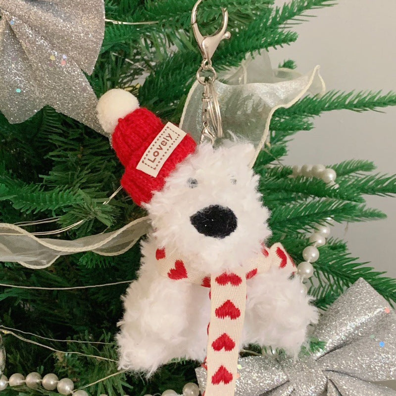 Cute plush dog plush charm