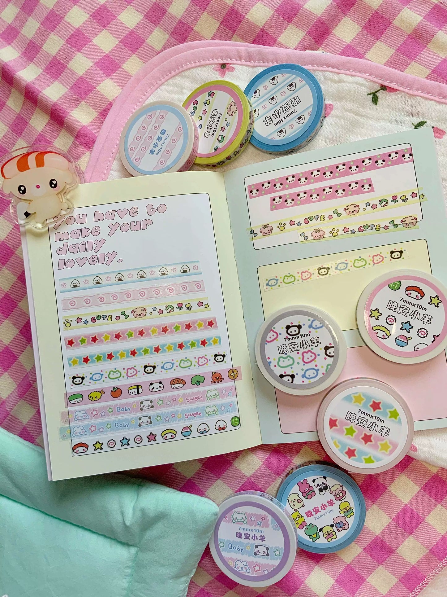 Showa Panda Puppy 7mm Pulling Strip Hand Account Tape