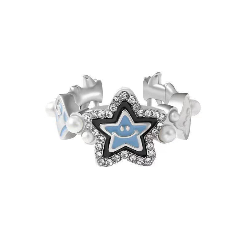 Retro Star Ring Dark Punk