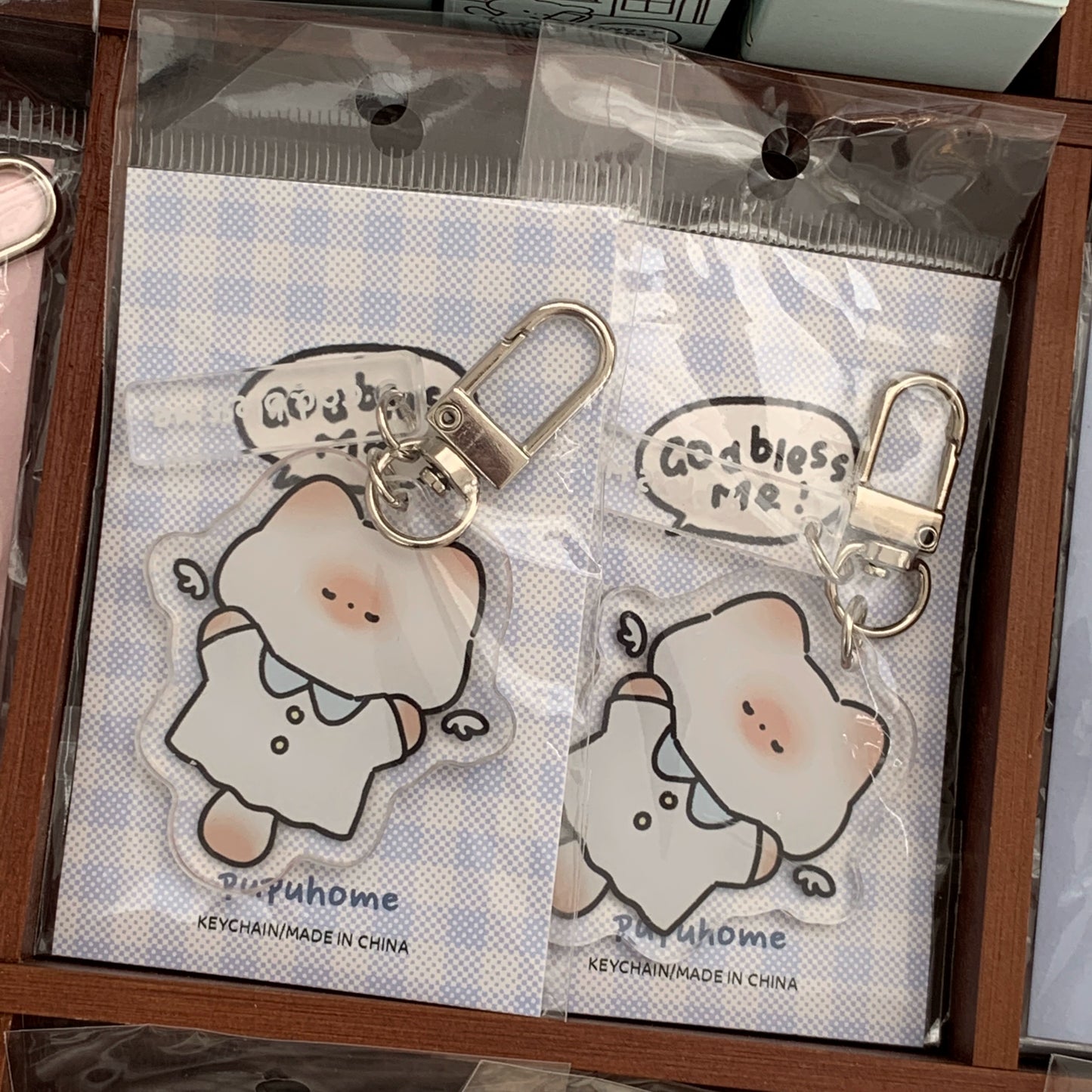 Mantou Cat Pupu Acrylic Keychain Cute
