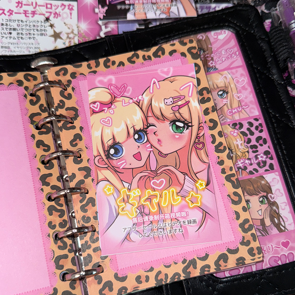 Cute girl sealing sticker