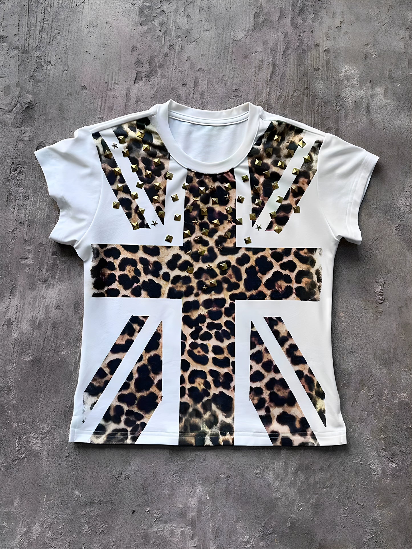 Leopard Flag Rivet T-Shirt