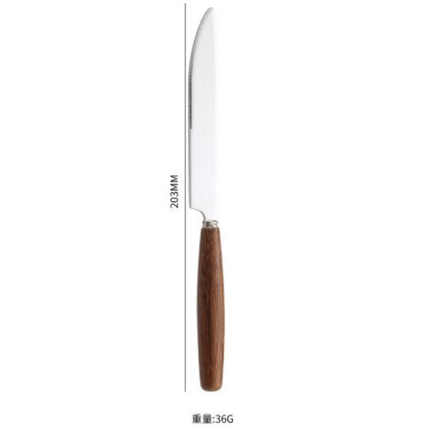 Wooden handle chopsticks, knives, forks, spoons, tableware