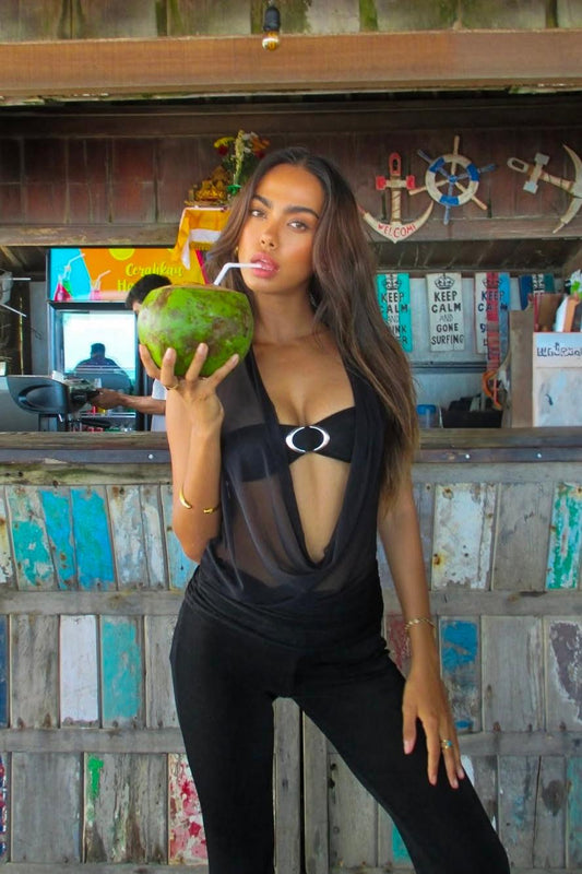 mesh tube top black