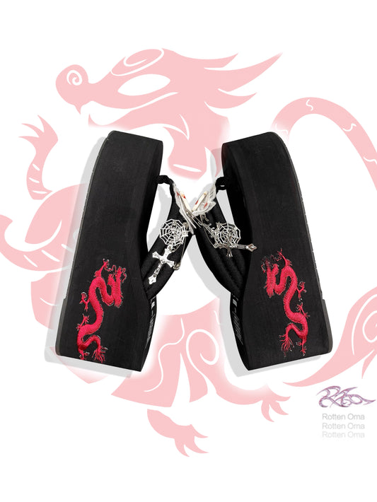Dragon patterned Yamei Millennium Thick Bottom Slippers