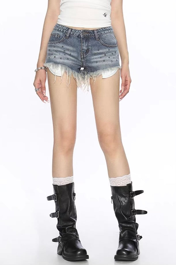 Willow nail washed shorts with frayed edges