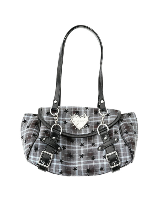 Grid Chain Shoulder Underarm Bag