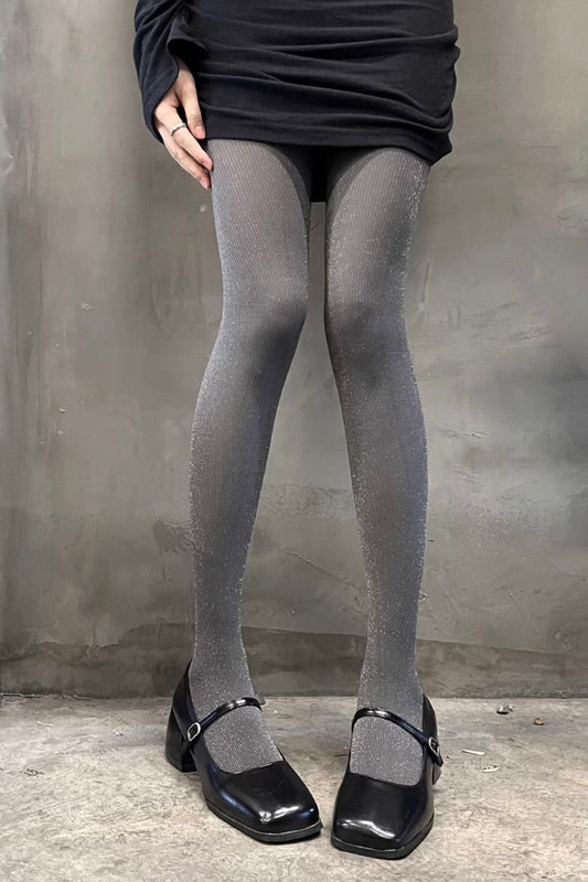Bright silk pantyhose gray