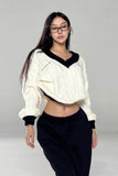 Off white collar pullover sweater