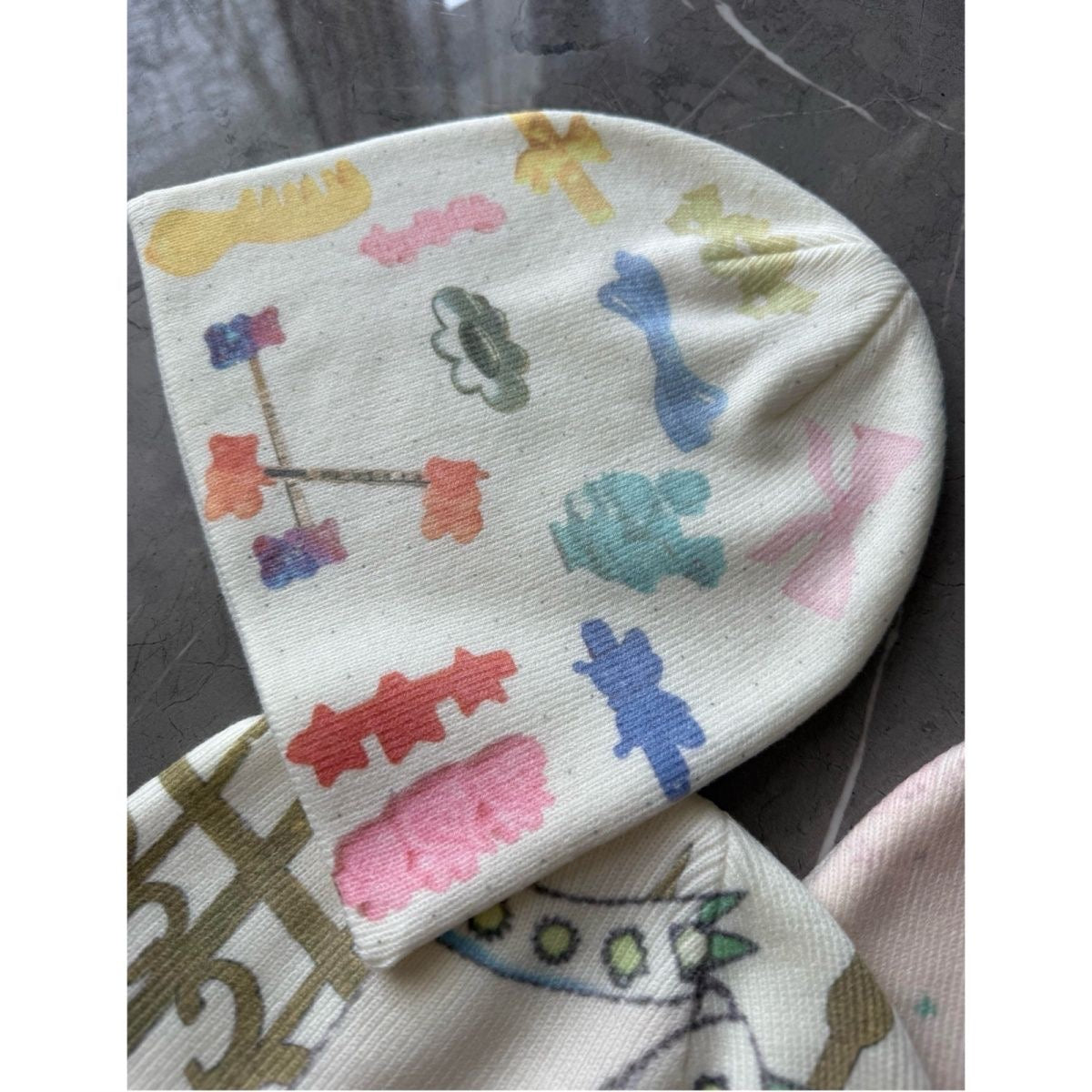 Drawing Print Knit Beanie