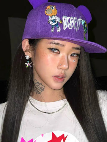 Kanye Graduation Purple Dropout Bear Hat