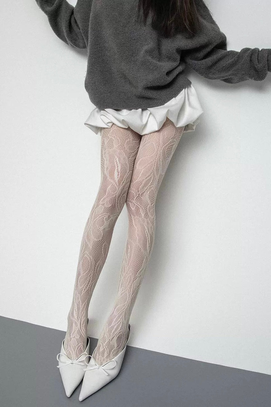lace hollow mesh silk stockings