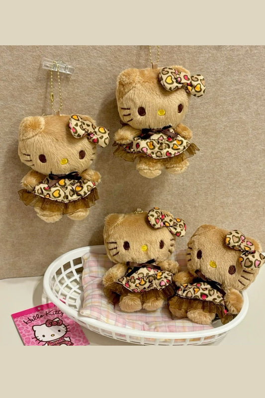 Leopard print Hello Kitty plush pendant