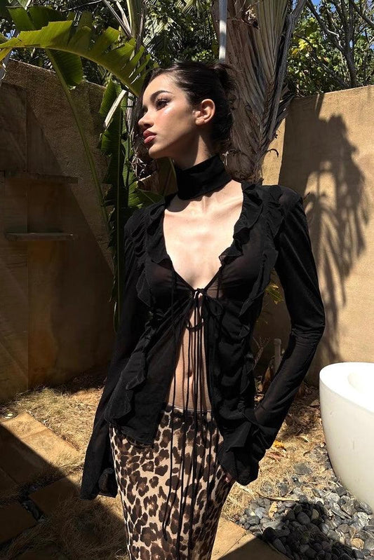 Black v-neck cardigan
