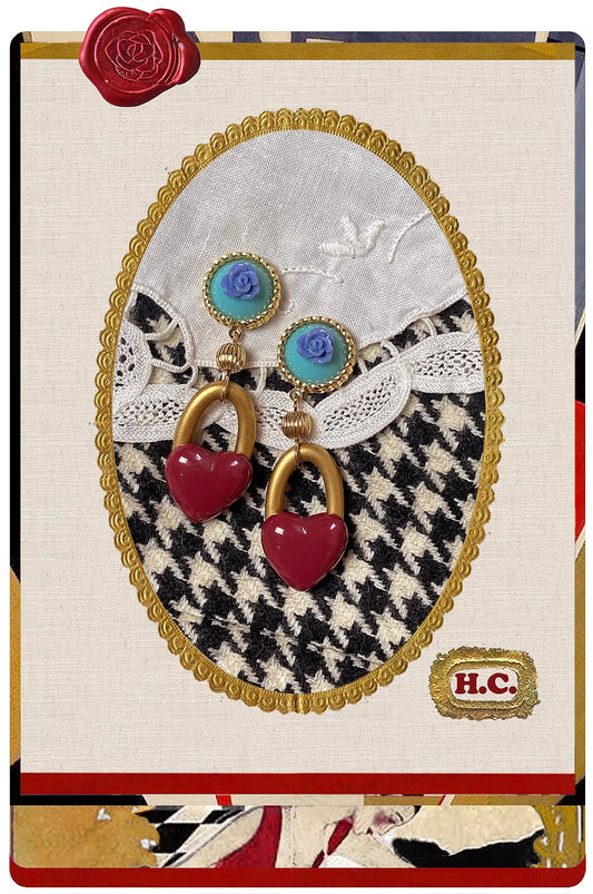 The 'Queen of the West' is an unparalleled beauty queen of Egypt, with classical and gorgeous color matching roses and wine heart earrings