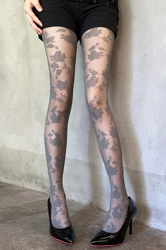 Three dimensional rose tights