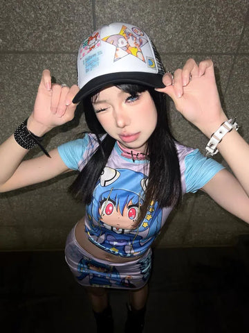 Angel series cute cartoon print baseball cap