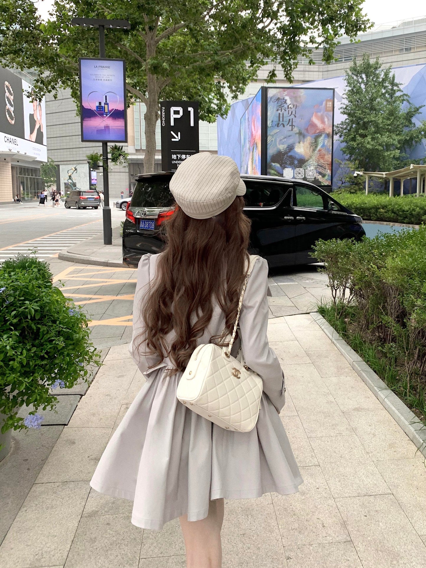 Black Short Flared Hem Trench Coat